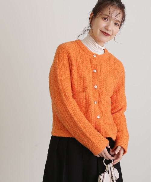 N.(N. Natural Beauty Basic)(エヌエヌナチュラルビューティーベーシック)の「◆バスケット編みショートニットカーディガン(カーディガン/ボレロ・レディース・グレー/オレンジ/ブルー・MEDIUM)」の15枚目の写真