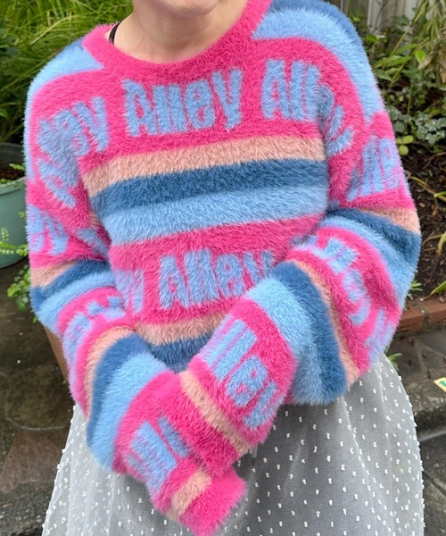 レア♥バーバリーロンドン アイスブルー ニット38 М フロントジッパー