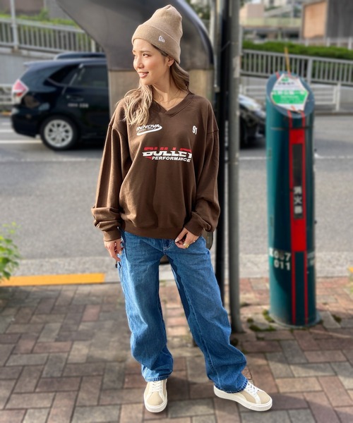 ムラサキスポーツ(ムラサキスポーツ)の「RIKKA FEMME/リッカファム ペインターパンツ ワイドデニム RF23FW21(デニムパンツ・レディース・ホワイト/ブルー/ネイビー・32inch/34inch/36inch)」の13枚目の写真