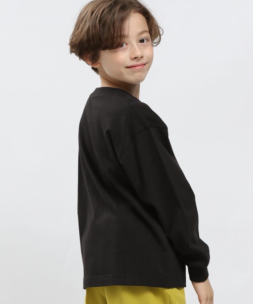 GLOBAL WORK Smile Seed Store（グローバルワーク スマイルシードストア）の「コットンＴシャツ長袖/キッズ（Tシャツ/カットソー・キッズ・モカ/ブラック/オフホワイト・120cm/130cm/140cm/110cm/100cm/150cm）」の18枚目の写真