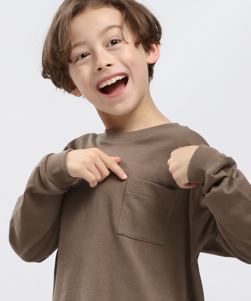 GLOBAL WORK Smile Seed Store（グローバルワーク スマイルシードストア）の「コットンＴシャツ長袖/キッズ（Tシャツ/カットソー・キッズ・モカ/ブラック/オフホワイト・120cm/130cm/140cm/110cm/100cm/150cm）」の21枚目の写真