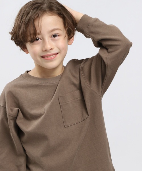 GLOBAL WORK Smile Seed Store（グローバルワーク スマイルシードストア）の「コットンＴシャツ長袖/キッズ（Tシャツ/カットソー・キッズ・モカ/ブラック/オフホワイト・120cm/130cm/140cm/110cm/100cm/150cm）」の22枚目の写真