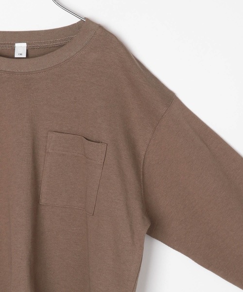 GLOBAL WORK Smile Seed Store（グローバルワーク スマイルシードストア）の「コットンＴシャツ長袖/キッズ（Tシャツ/カットソー・キッズ・モカ/ブラック/オフホワイト・120cm/130cm/140cm/110cm/100cm/150cm）」の7枚目の写真