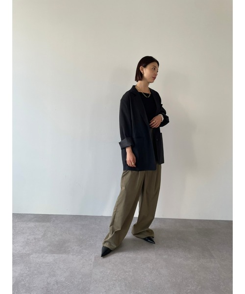 HANNE（アン）の「オーバーサイズテーラードジャケット（テーラードジャケット・レディース・ベージュ/ブラック・FREE）」の12枚目の写真