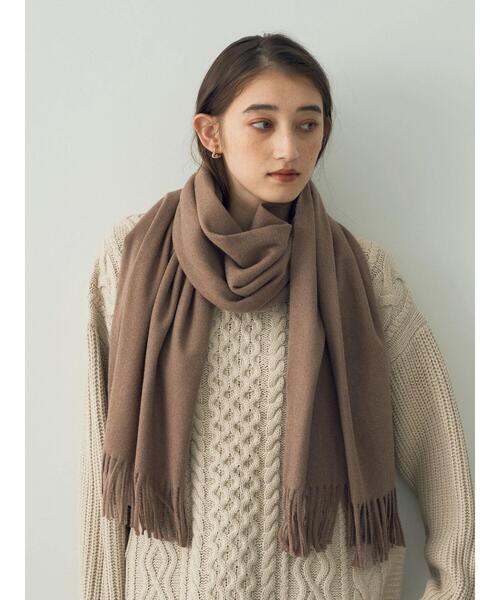 YECCA VECCA（イェッカヴェッカ）の「カシミアタッチストール（ストール/ショール・レディース・モカ/パープル/アイボリー・FREE）」の5枚目の写真