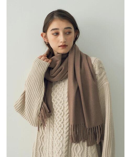 YECCA VECCA（イェッカヴェッカ）の「カシミアタッチストール（ストール/ショール・レディース・モカ/パープル/アイボリー・FREE）」の8枚目の写真