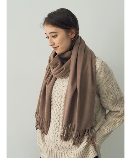 YECCA VECCA（イェッカヴェッカ）の「カシミアタッチストール（ストール/ショール・レディース・モカ/パープル/アイボリー・FREE）」の9枚目の写真