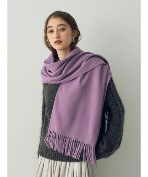 YECCA VECCA（イェッカヴェッカ）の「カシミアタッチストール（ストール/ショール・レディース・モカ/パープル/アイボリー・FREE）」の10枚目の写真