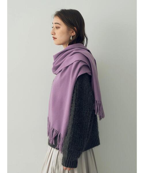 YECCA VECCA（イェッカヴェッカ）の「カシミアタッチストール（ストール/ショール・レディース・モカ/パープル/アイボリー・FREE）」の11枚目の写真