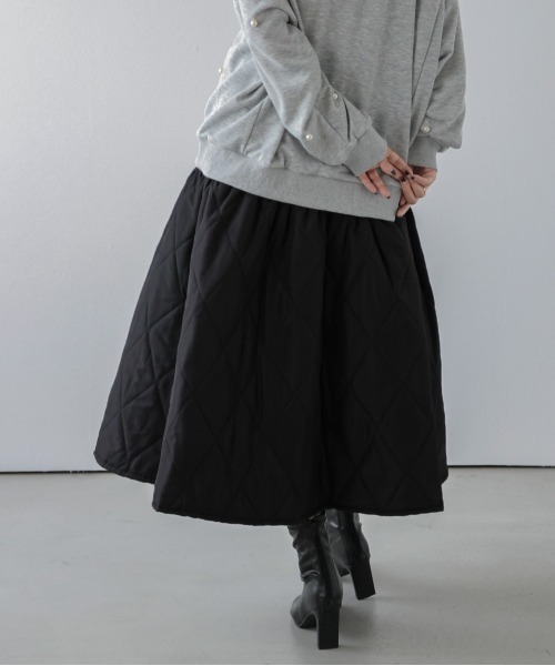 SUGAR BISKET（シュガービスケット）の「キルティングスカート（スカート・レディース・ブラック/グレー/ホワイト・フリー）」の7枚目の写真
