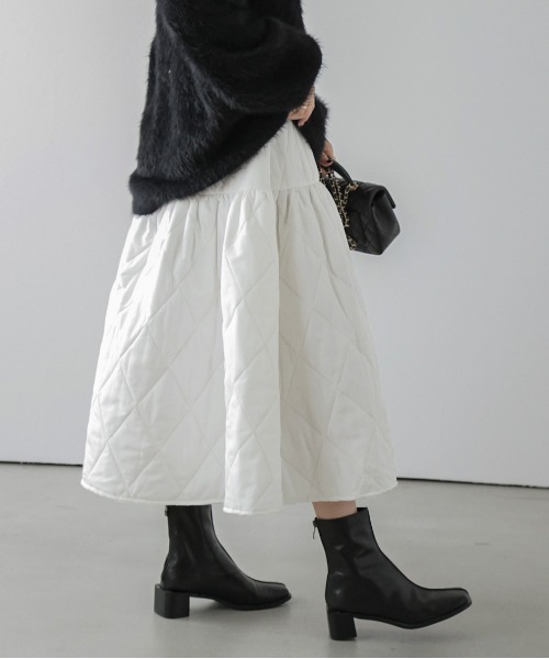 SUGAR BISKET（シュガービスケット）の「キルティングスカート（スカート・レディース・ブラック/グレー/ホワイト・フリー）」の9枚目の写真
