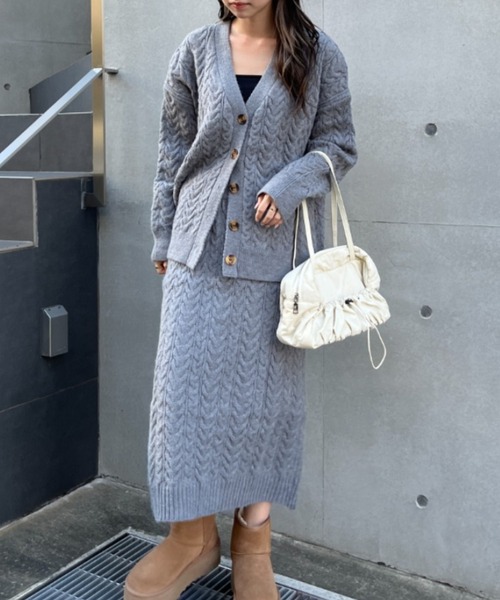 ケーブルニットカーデセットアップ（ニット/セーター）｜SallyLunn（サリーラン）