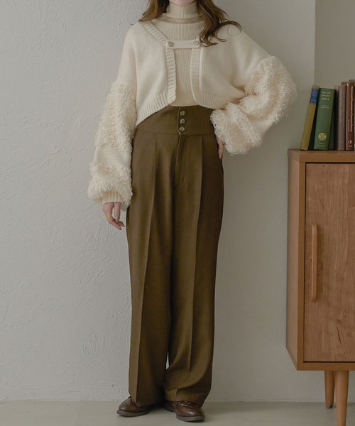 Ambre Neige（アンブルネージュ）の「belt design loop cardigan / ベルトデザインループカーディガン（カーディガン/ボレロ・レディース・アイボリー/グレー/ベビーピンク・FREE）」の7枚目の写真