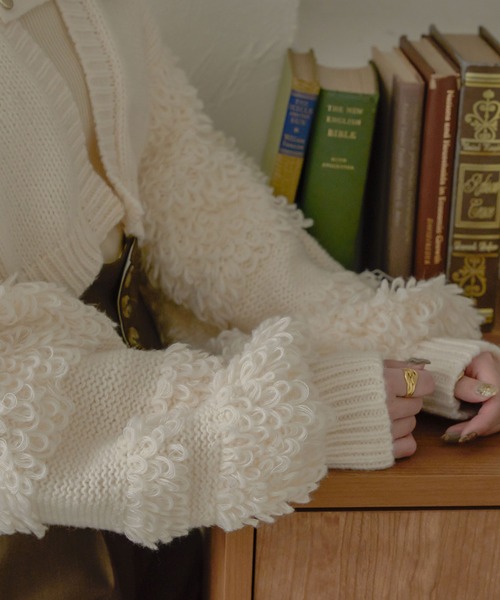 Ambre Neige（アンブルネージュ）の「belt design loop cardigan / ベルトデザインループカーディガン（カーディガン/ボレロ・レディース・アイボリー/グレー/ベビーピンク・FREE）」の8枚目の写真