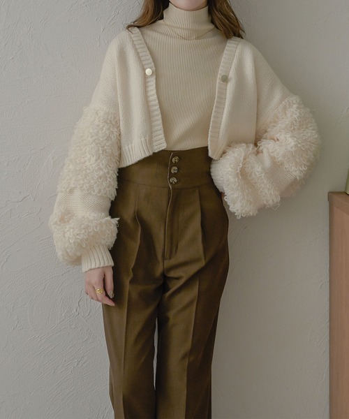 Ambre Neige（アンブルネージュ）の「belt design loop cardigan / ベルトデザインループカーディガン（カーディガン/ボレロ・レディース・アイボリー/グレー/ベビーピンク・FREE）」の6枚目の写真