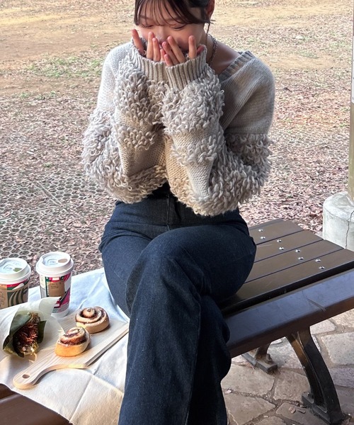 Ambre Neige（アンブルネージュ）の「belt design loop cardigan / ベルトデザインループカーディガン（カーディガン/ボレロ・レディース・アイボリー/グレー/ベビーピンク・FREE）」の17枚目の写真