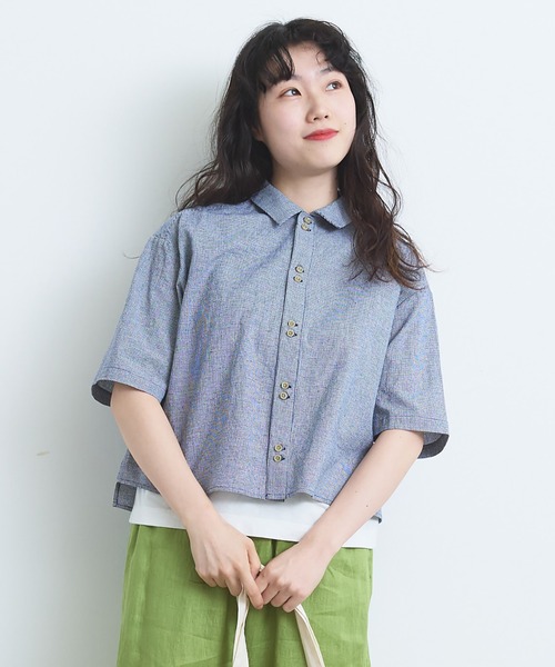 bulle de savon（ビュルデサボン）の「△60sフレンチリネン boy shirt（シャツ/ブラウス・レディース・グリーン/ホワイト/ブラック/イエロー/ブルー/その他/その他1/レッド・FREE）」の7枚目の写真