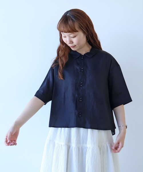 bulle de savon（ビュルデサボン）の「△60sフレンチリネン boy shirt（シャツ/ブラウス・レディース・グリーン/ホワイト/ブラック/イエロー/ブルー/その他/その他1/レッド・FREE）」の20枚目の写真