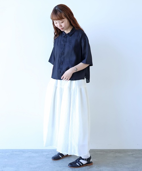 bulle de savon（ビュルデサボン）の「△60sフレンチリネン boy shirt（シャツ/ブラウス・レディース・グリーン/ホワイト/ブラック/イエロー/ブルー/その他/その他1/レッド・FREE）」の22枚目の写真