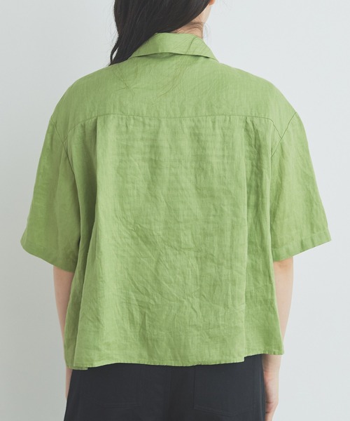 △○60sフレンチリネン ボーイ シャツ　アカ　ビュルデサボン △○60sフレンチリネン ボーイ シャツ アカ ビュルデサボン △60s