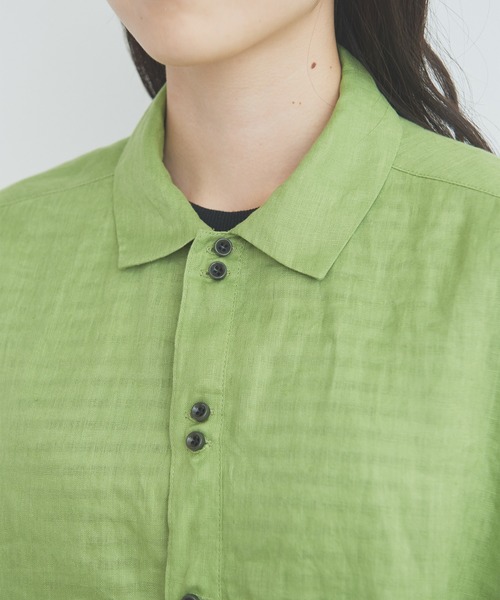 bulle de savon（ビュルデサボン）の「△60sフレンチリネン boy shirt（シャツ/ブラウス・レディース・グリーン/ホワイト/ブラック/イエロー/ブルー/その他/その他1/レッド・FREE）」の12枚目の写真