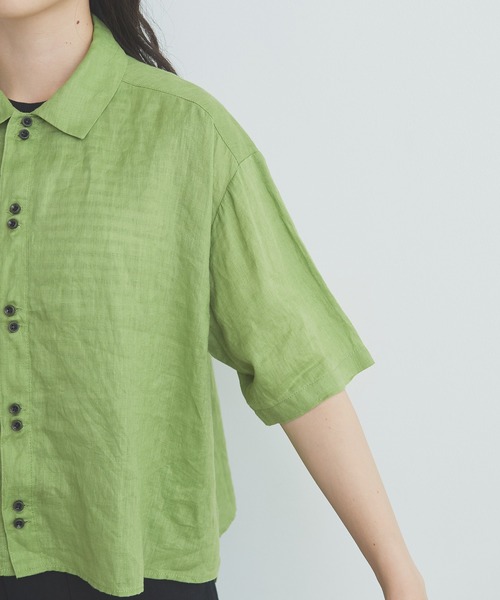 bulle de savon（ビュルデサボン）の「△60sフレンチリネン boy shirt（シャツ/ブラウス・レディース・グリーン/ホワイト/ブラック/イエロー/ブルー/その他/その他1/レッド・FREE）」の13枚目の写真