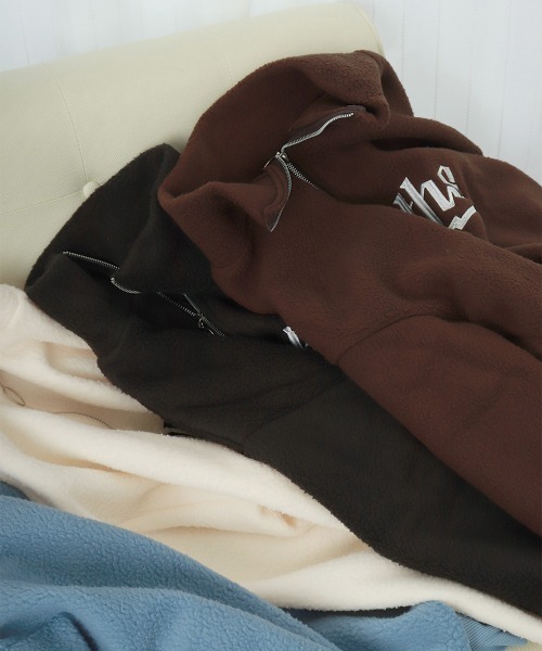 Miniministore（ミニミニストア）の「ボアトレーナー フロントジップ 韓国風 フリース（スウェット・レディース・アイボリー/ブルー/ブラック/モカ・フリー）」の7枚目の写真