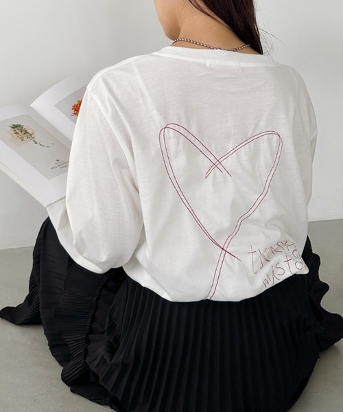 セール】ハートロゴ刺繍ビッグロンT（ニット/セーター）｜CLEA（クレア 