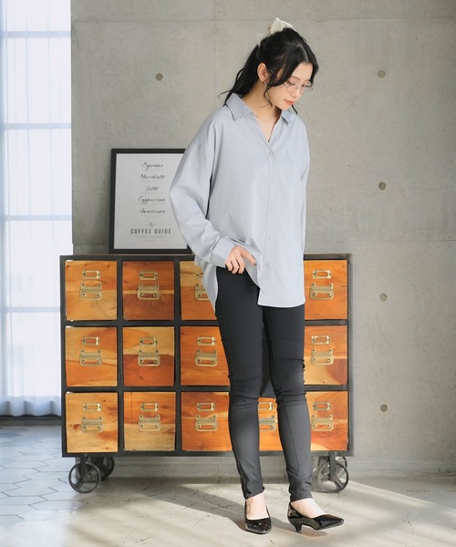 Newlyme(ニューリーミー)の「イージーケアスキッパーブラウス(シャツ/ブラウス・レディース・ホワイト/ブルー/ブラック・LARGE/XX-LARGE/MEDIUM/X-LARGE)」の3枚目の写真