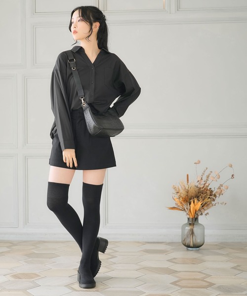 Newlyme(ニューリーミー)の「イージーケアスキッパーブラウス(シャツ/ブラウス・レディース・ホワイト/ブルー/ブラック・LARGE/XX-LARGE/MEDIUM/X-LARGE)」の2枚目の写真