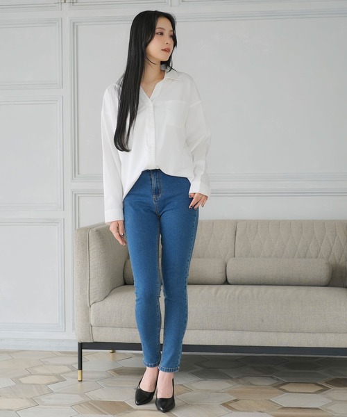 Newlyme(ニューリーミー)の「イージーケアスキッパーブラウス(シャツ/ブラウス・レディース・ホワイト/ブルー/ブラック・LARGE/XX-LARGE/MEDIUM/X-LARGE)」の8枚目の写真