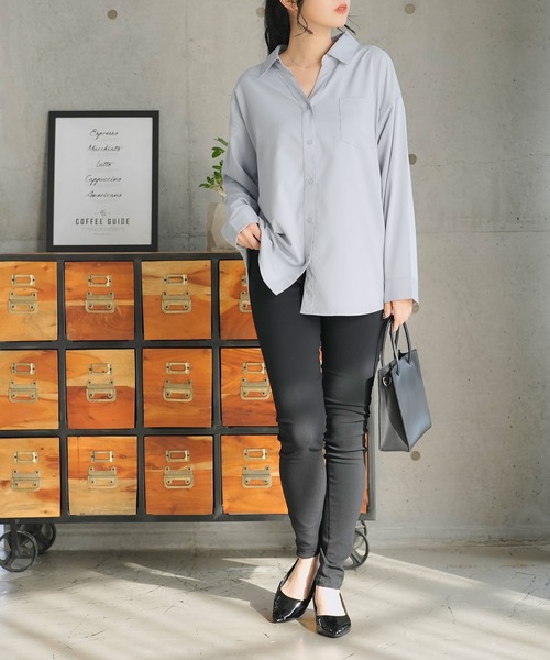 Newlyme(ニューリーミー)の「イージーケアスキッパーブラウス(シャツ/ブラウス・レディース・ホワイト/ブルー/ブラック・LARGE/XX-LARGE/MEDIUM/X-LARGE)」の16枚目の写真