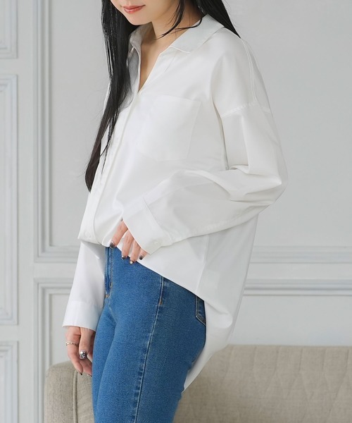 Newlyme(ニューリーミー)の「イージーケアスキッパーブラウス(シャツ/ブラウス・レディース・ホワイト/ブルー/ブラック・LARGE/XX-LARGE/MEDIUM/X-LARGE)」の12枚目の写真