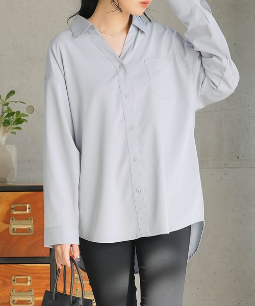 Newlyme(ニューリーミー)の「イージーケアスキッパーブラウス(シャツ/ブラウス・レディース・ホワイト/ブルー/ブラック・LARGE/XX-LARGE/MEDIUM/X-LARGE)」の13枚目の写真