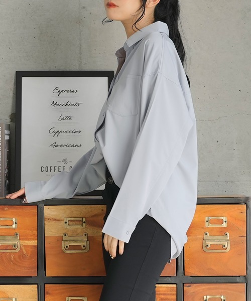 Newlyme(ニューリーミー)の「イージーケアスキッパーブラウス(シャツ/ブラウス・レディース・ホワイト/ブルー/ブラック・LARGE/XX-LARGE/MEDIUM/X-LARGE)」の14枚目の写真