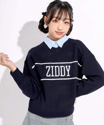 ZIDDY（ジディ）の「【 ニコ☆プチ 掲載 】ロゴジャガードニット(130~160cm)（ニット/セーター・キッズ）」