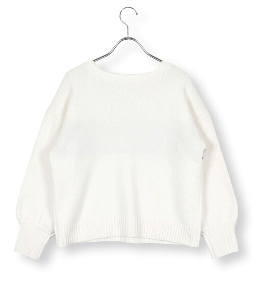 ZIDDY（ジディ）の「【 ニコ☆プチ 掲載 】ロゴジャガードニット(130~160cm)（ニット/セーター・キッズ・ネイビー/オフホワイト・FREE/130cm/140cm/150cm）」の8枚目の写真