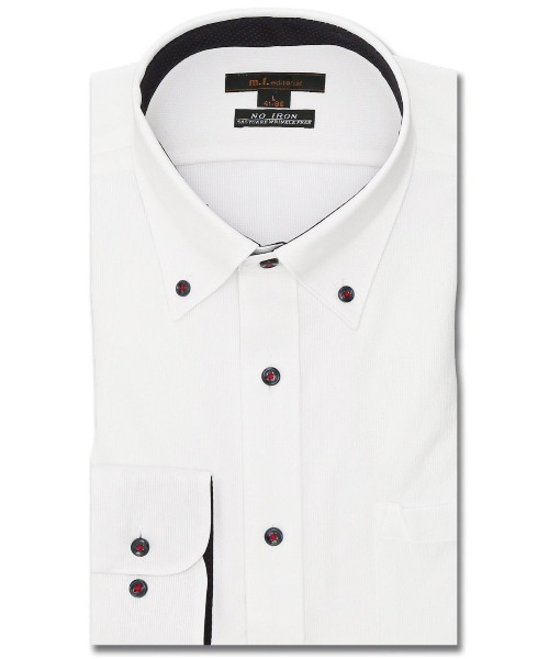 m.f.エディトリアル メンズ ノーアイロンストレッチ ボタンダウン ビジネスドレス長袖ニットシャツ（ビジネスシャツ）｜m.f.editorial（エムエフエディトリアル）