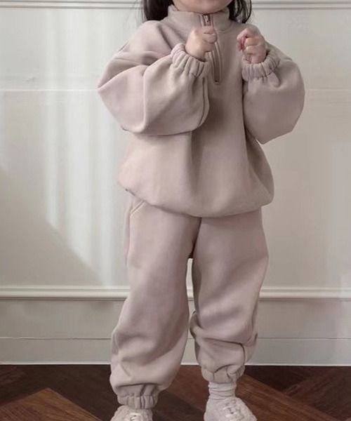 aimoha（アイモハ）の「【aimoha-KIDS-】子供服　カジュアル裏起毛スウェット上下セット (AW)（セットアップ・キッズ・ベージュ/グレー・110/120/130/140/100/90/80）」の6枚目の写真