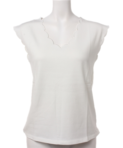 Kastane（カスタネ）の「【Kastane】スカラップタンク（タンクトップ・レディース・オフホワイト/カーキ/ブラック・FREE）」の11枚目の写真