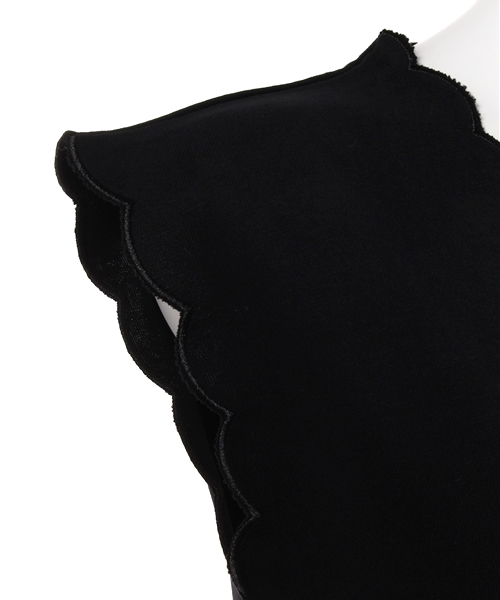 Kastane（カスタネ）の「【Kastane】スカラップタンク（タンクトップ・レディース・オフホワイト/カーキ/ブラック・FREE）」の10枚目の写真