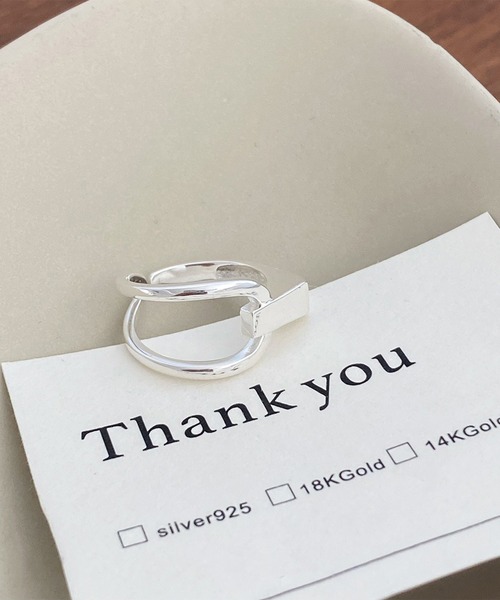 LYEON（リヨン）の「アシンメトリーフックメタルリング（リング・レディース・シルバー/ゴールド・FREE）」の5枚目の写真