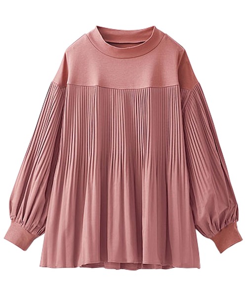 BELLUNA PLUS(ベルーナ)の「カットソー×プリーツ切替プルオーバー(Tシャツ/カットソー・レディース・ブラック/ピンク系/モスグリーン/アイボリー/ボルドー・MEDIUM/LARGE/X-LARGE)」の9枚目の写真