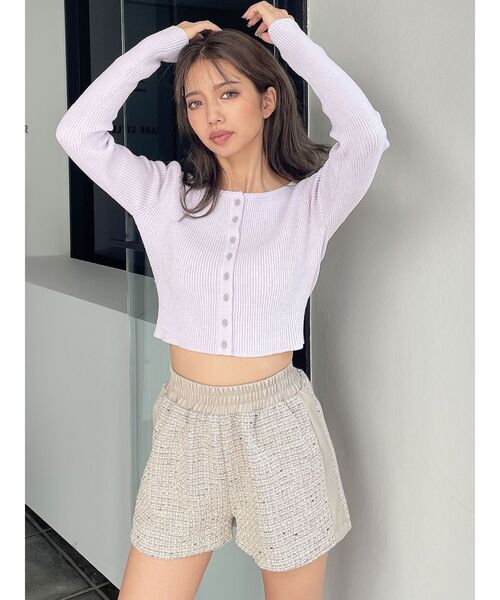 GYDA（ジェイダ）の「サイドラインツイードショートパンツ（その他パンツ・レディース・オフホワイト/ベージュ/ブラック・FREE）」の13枚目の写真