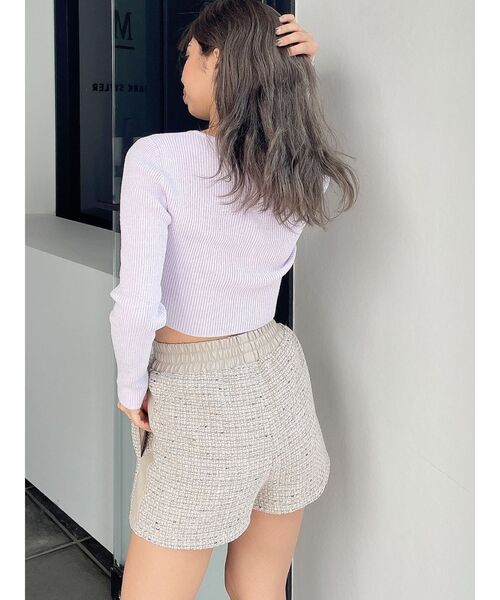 GYDA（ジェイダ）の「サイドラインツイードショートパンツ（その他パンツ・レディース・オフホワイト/ベージュ/ブラック・FREE）」の10枚目の写真