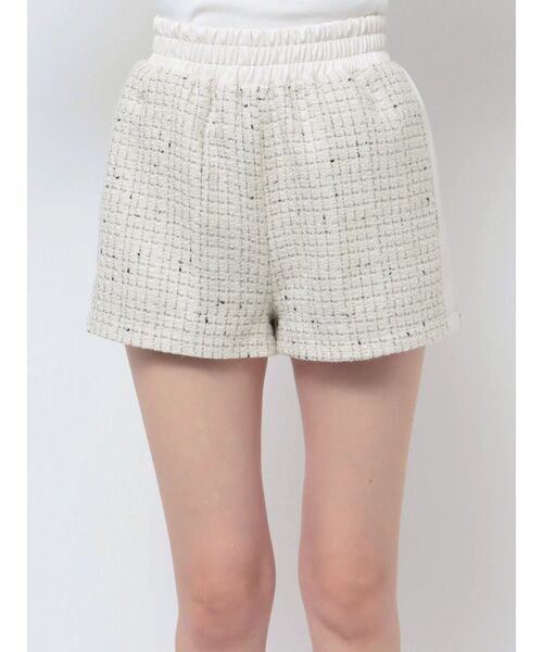 GYDA（ジェイダ）の「サイドラインツイードショートパンツ（その他パンツ・レディース・オフホワイト/ベージュ/ブラック・FREE）」の6枚目の写真