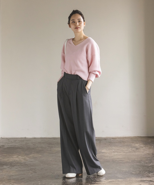 NOBLE ノーブル カシミヤウールショートVネックプルオーバー ニット F Noble（ノーブル）の「《追加》カシミヤウールショートVプル