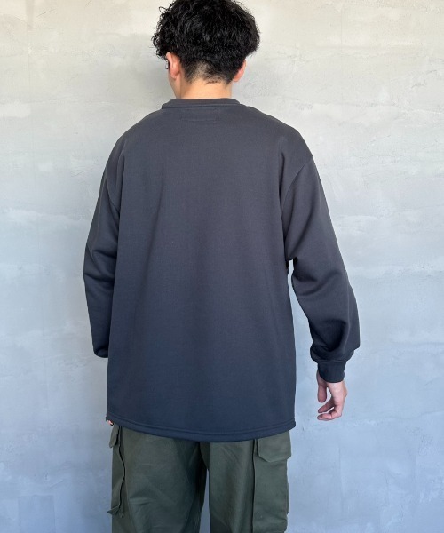 UNIVERSAL OVERALL（ユニバーサルオーバーオール）の「【men's FUDGE4月号掲載】[UNIVERSAL OVERALL/ユニバーサルオーバーオール] ドローコード付き クルーネックスウェット（スウェット・レディース・グレー/オートミール/サックスブルー/チャコール・L/S/M）」の10枚目の写真