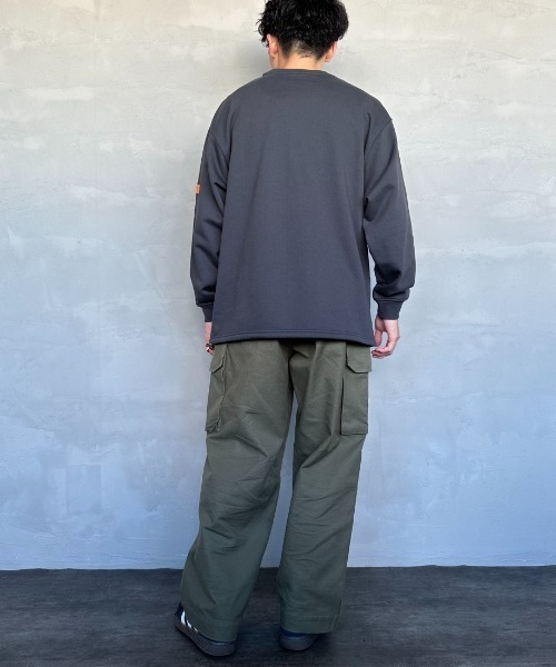 UNIVERSAL OVERALL（ユニバーサルオーバーオール）の「【men's FUDGE4月号掲載】[UNIVERSAL OVERALL/ユニバーサルオーバーオール] ドローコード付き クルーネックスウェット（スウェット・レディース・グレー/オートミール/サックスブルー/チャコール・L/S/M）」の13枚目の写真