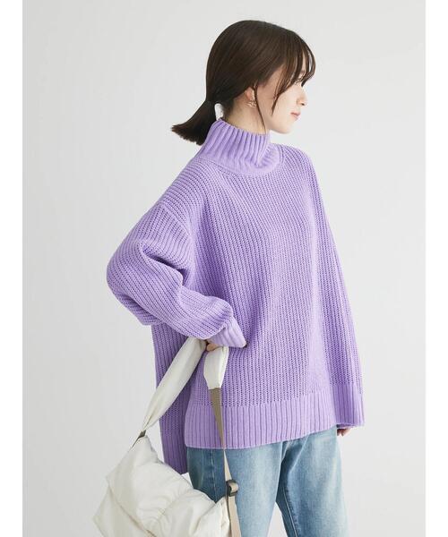 Green Parks（グリーンパークス）の「mokoモール畦ニット前後差プル